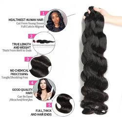 Human Hair Bundles Menschliches Haar Bundles Weben Brasilianische Haar Bundles Lose Körper Welle 1/3/4 Bundles Reines Rohes Remy Haar Extensions for frauen 12-32 zoll human hair weave (Size : 24 24 2 von FUHAI-666