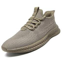 FUJEAK Damen Straßenlaufschuhe Walkingschuhe Turnschuhe Fitnessstudio Sportschuhe Sneaker Running Tennis Schuhe Straßenlaufschuhe Leichtgewichts Fashion Atmungsaktiv Schlüpfen Schuhe Braun 39 von FUJEAK