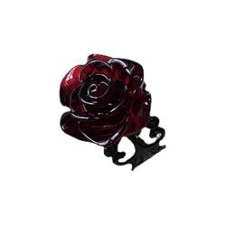 FUKAJOMFEN Elegante Rosenringe, Punk, Gothic, Blume, verstellbare offene Ringe, Partyringe, Schmuck für Damen, Siehe Abbildung von FUKAJOMFEN