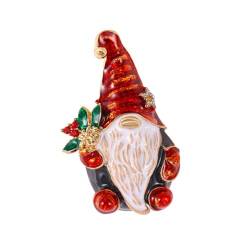 FUKAJOMFEN Weihnachts-Brosche für Frauen und Mädchen, Kristall, Weihnachtsmann-Anstecknadeln, Weihnachtsbrosche, Schmuck für Weihnachtsdekoration, Siehe Abbildung von FUKAJOMFEN