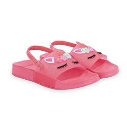 FUNCOO PLUS Rosa Badelatschen Kinder Leichtgewicht Badeschlappen Rutschfest Badesandalen Mädchen Sommer Flache Hausschuhe Jungen Badeschuhe Für Kleinkinder,Größe 28-29 von FUNCOO PLUS