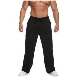 FUPODD Jogginghose Herren Baggy Fitness Hose Herren Gym Hosen Herren Chino Stretch Sporthose Herren Lang Baumwolle Trainingshose Herren Dünner Stoff Freizeithose Herren Weites Bein von FUPODD