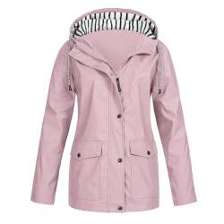 Leichte Regenjacke Damen Wasserdicht Atmungsaktiv Regenjacke Faltbar Regenponcho Festival Zubehör Regenjacke Damen Regenponcho Damen Sommerjacke Damen Softshelljacke FüR Damen Trenchcoat Damen Kurz von FUPODD