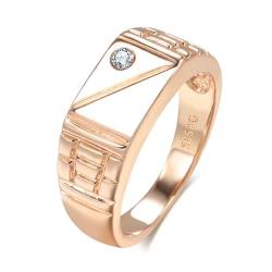 FUSHENGTER Ring Herren Ringe Männer Fingerring Damen Biker Ring Ehering Modischer, glänzender Herren-Ring, einfacher quadratischer natürlicher Zirkon-Ring für Frauen, 9 WEISS von FUSHENGTER