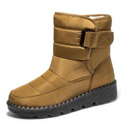 FUSHITON Damen Winterstiefel Winterschuhe Warm Gefüttert Schneestiefel rutschfeste Wanderschuhe wasserdicht von FUSHITON