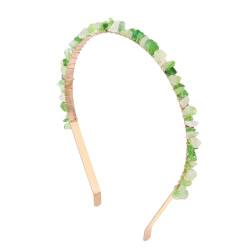 1 stück Rose Quartzs Stirnbänder for Frauen Unregelmäßigen Kies Naturstein Kristall Amethysten Citrines Aquamarine Haar Hoops Schmuck(Green Agate) von FVCTGHZ