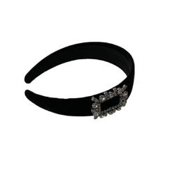 Schwarzes Samt-Stirnband for Damen, schwarzes Strass-Stirnband, süßes Designer-Stirnband, modisches Haar-Accessoire, Retro-Stirnband for Damen, elastisches Stirnband for Damen von FVCTGHZ