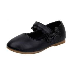 Mädchen Prinzessin Schuhe Festlich Ballerina Tanzschuhe Hochzeitsschuhe Kinderschuhe Schulschuhe Halbschuhe Lederschuhe Glitzer Kristall Ballerinas Kleidschuhe (Black, 30 Little Child) von FaLkin