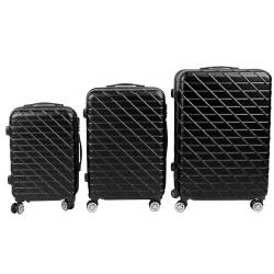 Fabater Gepäckset, Schlagfeste Spinnerräder, 3-teiliges Set Koffer 20 Zoll, 24 Zoll, 28 Zoll für Reisen (Black) von Fabater