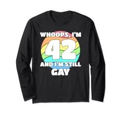 Funny Gay Pride - 42nd Birthday 42 BDay Lesbian Gay Bi Trans Langarmshirt von Fabulous Rainbow LGBT Pride Apparel Forensic Theme