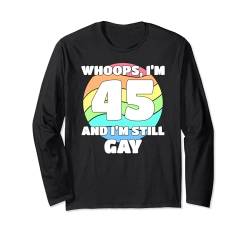 Funny Gay Pride - 45th Birthday 45 BDay Lesbian Gay Bi Trans Langarmshirt von Fabulous Rainbow LGBT Pride Apparel Forensic Theme