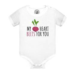 Baby body mit kurzen Ärmeln Weiß My Heart Beets For You Pflanzen Topf Gartenarbeit Gemüse von Fabulous