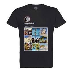 Rundhals-T-Shirt aus Bio-Baumwolle für Herren Salvador Dali Soziale Netzwerke Malerei Surrealismus von Fabulous