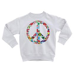 Unisex-Sweatshirt für Kinder Friedenszeichen Weltflaggen Hippie Farben von Fabulous