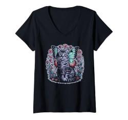 Damen Fairycore Fee - Skelett Schmetterling Elf Fairycore T-Shirt mit V-Ausschnitt von Fairycore Geschenke & Ideen