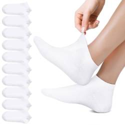 Falechay 10 Paar Sneaker Socken Damen Sportsocken Herren Kurz Socken Baumwolle Laufsocken Atmungsaktive,Weiß 35-38 von Falechay