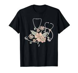 Groovy Stethoskop Krankenschwester Leben Registrierte Krankenschwester Herbst Floral T-Shirt von Fall Floral Stethoscope RN Nurse Life Nursing Care