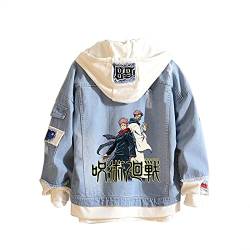 Famesale Jujutsu Kaisen Hoodie Jacke Yuji Itadori Gojo Satoru Jeansjacke Anime Sweatshirt Ryomen Sukuna Cosplay Kostüm für Männer Frauen von Famesale