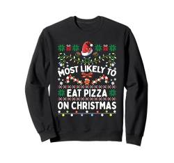 Am wahrscheinlichsten Pizza an Weihnachten essen Lustige passende Familie Sweatshirt von Family Fun Matching Christmas Outfits