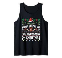 Am wahrscheinlichsten spielen Videospiele zu Weihnachten Matching Family Tank Top von Family Fun Matching Christmas Outfits