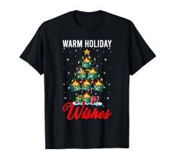 Warm Holiday Xmas Wishes Christmas Tree Lights Dumpster T-Shirt von Family Lover Christmas Costume