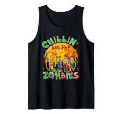 Chillin' With My Zombies Halloween Moon Horror Costume Girl Tank Top von Family Lover Halloween Costume