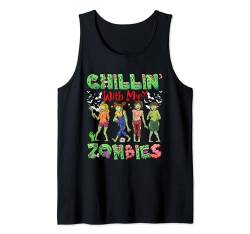 Chillin' With Zombies Halloween Group Zombies Costume Girl Tank Top von Family Lover Halloween Costume