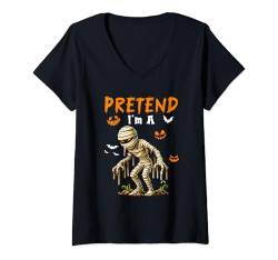 Damen Halloween-Kostüm „Tu so, als wäre ich eine Mama“ für Familien- und Kinderliebhaber T-Shirt mit V-Ausschnitt von Family Lover Halloween Costume