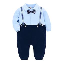 Famuka Baby Junge Anzug Strampler Taufe Hochzeit Babykleidung Outfit Festanzug (6 Monate, Streifen) von Famuka