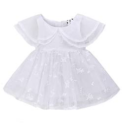 Famuka Baby Mädchen Kleid Prinzessin Tütü Elegant Spitze Blumen Tüll Abendkleid Hochzeit Geburtstag Taufe Partykleid (Weiß B, 3M) von Famuka