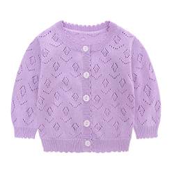 Famuka Baby Mädchen Strickjacke Cardigan Übergangsjacke Pullover Sommer Babykleidung (Violett,18M) von Famuka