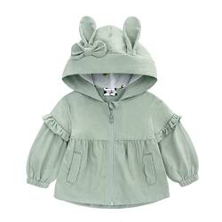 Famuka Kinder Jacke Baby Mädchen Übergangsjacke Kleinkinder Sommerjacke mit Kapuze (Grün, 18M) von Famuka