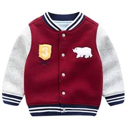 Famuka baby Jungen Jacke Kleinkinder Jäckchen Übergangsjacke Babykleidung (Rot, 18-24 Monate/100) von Famuka