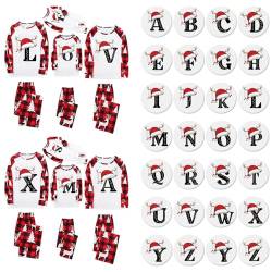 matching pyjamas couple christmas, A-Z Briefdruck Weihnachts Pyjama Family Set, Weihnachtspyjama Familie Set Partner Schlafanzug Matching Pyjamas Couple Pärchen Christmas Nachtwäsche von Famzuneu