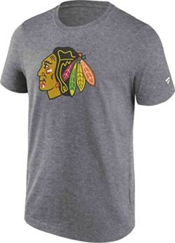 Fanatics - NHL Chicago Blackhawks Primary Logo Graphic T-Shirt Farbe Grau, Größe L von Fanatics