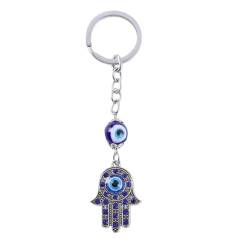 Fancychain Schlüsselanhänger Schlüsselring mit Hamsa Hand der Fatima Auge Anhänger Abwehramulett Bannamulett schützende Hand ein starker Talisman für Seligkeit Glück unerschöpfliche Kraft von Fancychain