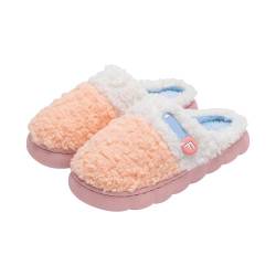 Hausschuhe Damen Plüsch Slippers Pantoffeln Hüttenschuhe Sohle Hausschlappen Schlappen Sockenschuhe Memory Foam Home Hauspantoffeln Filzhausschuhe Für Frauen Männer von Fannyfuny