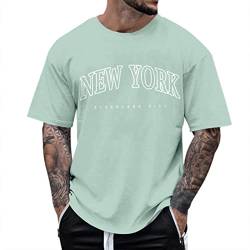 Tshirt Herren Lustig Rundhals Kurzarm Lose Oversize Sommer Oberteile Mode T-Shirt mit Los Angeles Grafik Kreativen Buchstaben Vintage Drucken Streetwear Sport Casual Lang Tops Athletic Fit Tee top von Fannyfuny