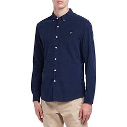 Farah Herren Fontella Cord Shirt Hemd, 412 True Navy, Small von Farah