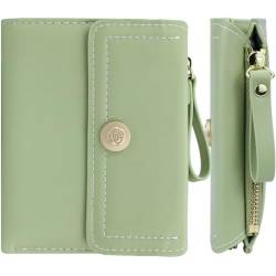 Farcauo Portemonnaie Damen Geldbörse Frauen Grünes Minimalistisches Blumen Portemonnaie für Frauen Klein Portmonee Frauen Geschenke für Frauen Geldbörsen Ausweis- & Kartenhüllen Wallets for Women von Farcauo