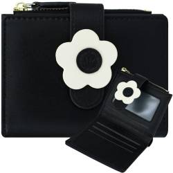 Farcauo Portemonnaie Damen Geldbörse Frauen Schwarze Blume Portemonnaie für Frauen Klein Portmonee Frauen Geschenke für Frauen Geldbörsen Ausweis- & Kartenhüllen Wallets for Women von Farcauo