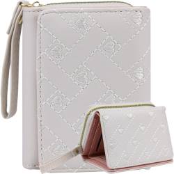 Farcauo Portemonnaie Damen Geldbörse Frauen Weißes Herz Portemonnaie für Frauen Klein Portmonee Frauen Geschenke für Frauen Geldbörsen Ausweis- & Kartenhüllen Wallets for Women von Farcauo