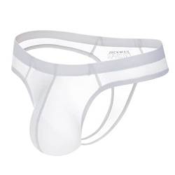 Faringoto Bikini Herren Transparent Tanga Slip Tanga Slip Gay Unterwäsche, weiß, XL von Faringoto