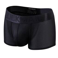 Faringoto Herren Sexy Unterwäsche Boxershorts Eisseide Atmungsaktiv Mesh Schnell Trocknend Sport Shorts, Schwarz , M von Faringoto