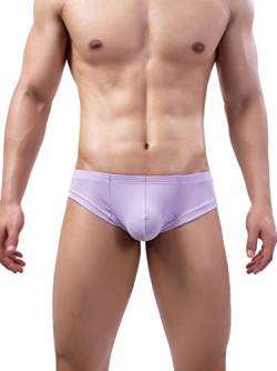 Faringoto Herren-Unterhose aus Eisseide, T-Hose, einfarbig, atmungsaktiv, G-String-Hose, violett, S von Faringoto