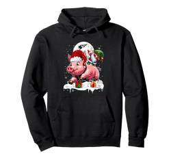 Dabbing Zwerg Reiten Santa Pig Weihnachten Bauer Kinder Pullover Hoodie von Farmer Christmas Costume