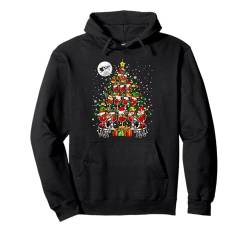 Santa Mules And Wine Glasses Christmas Tree Drinker Pullover Hoodie von Farmer Christmas Costume