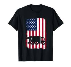 American USA Flag Patriotic Men Women Boys Garbage Truck T-Shirt von Farmer Designs Tractors Farm tee.
