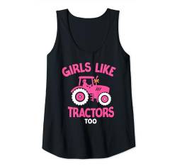 Damen Funny Girls Like Tractors Too Farming trucks &Tractors Tank Top von Farmer Designs Tractors Farm tee.