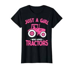 Just a Girl Who Loves Tractors Farming trucks &Tractors T-Shirt von Farmer Designs Tractors Farm tee.